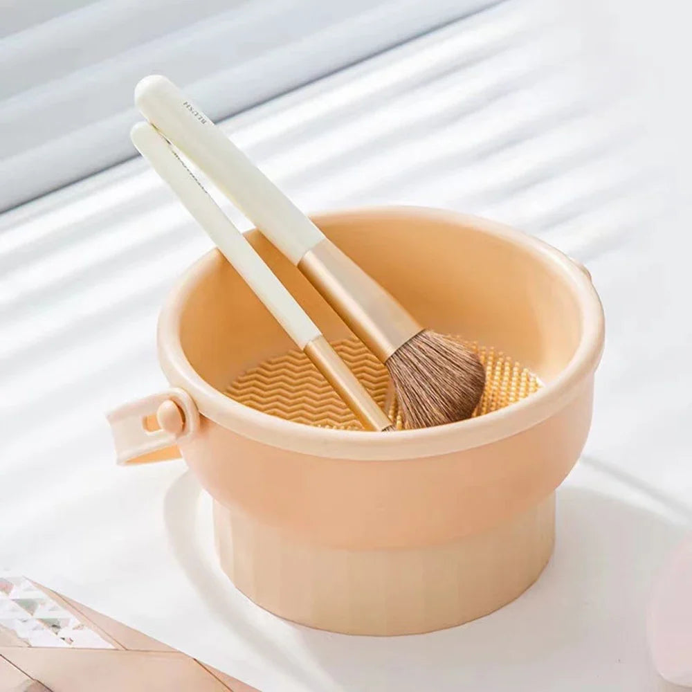 Makeup Brush Cleaning Bowl Beauty Egg Tool Storage Powder Puff Dry