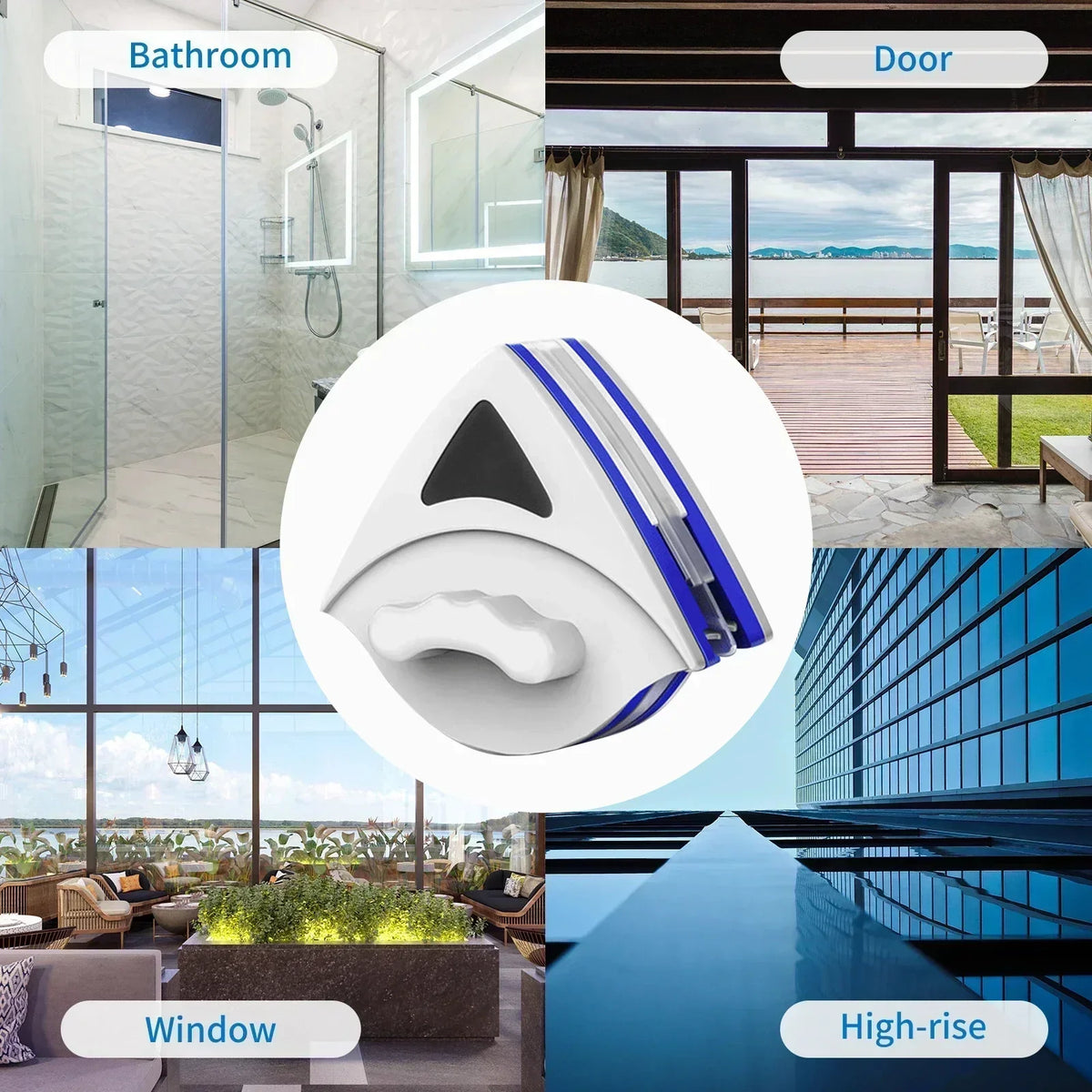 Magnetic Double-Sided Window Cleaner with Anti-Fall Rope