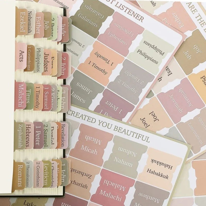 Boho Laminated Bible Tabs – 5 Index Tabs for Study Bible