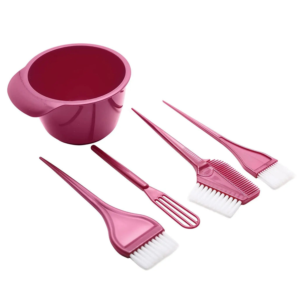 5-Piece Salon Hair Dye Kit – Coloring Brush & Bowl Set