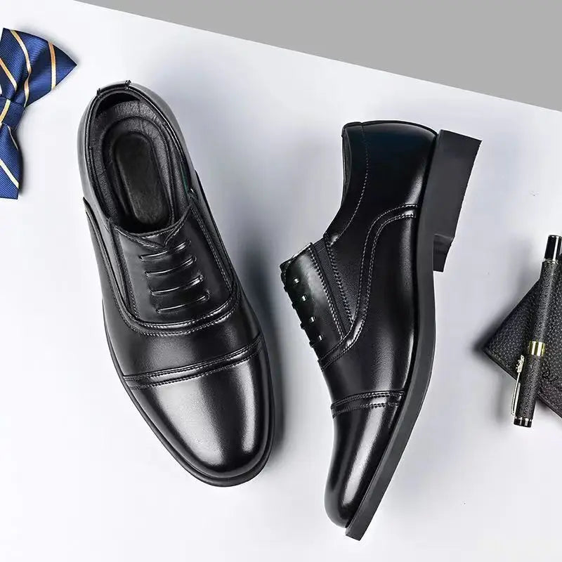 Men's Lace-Up Business Dress Shoes | Round Toe, Sizes 3–12.5