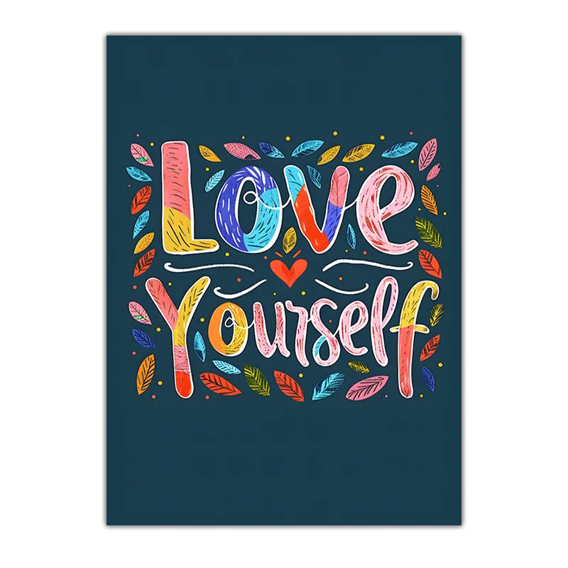 Nordic Motivational Quote Canvas Wall Art | Colorful Poster Print