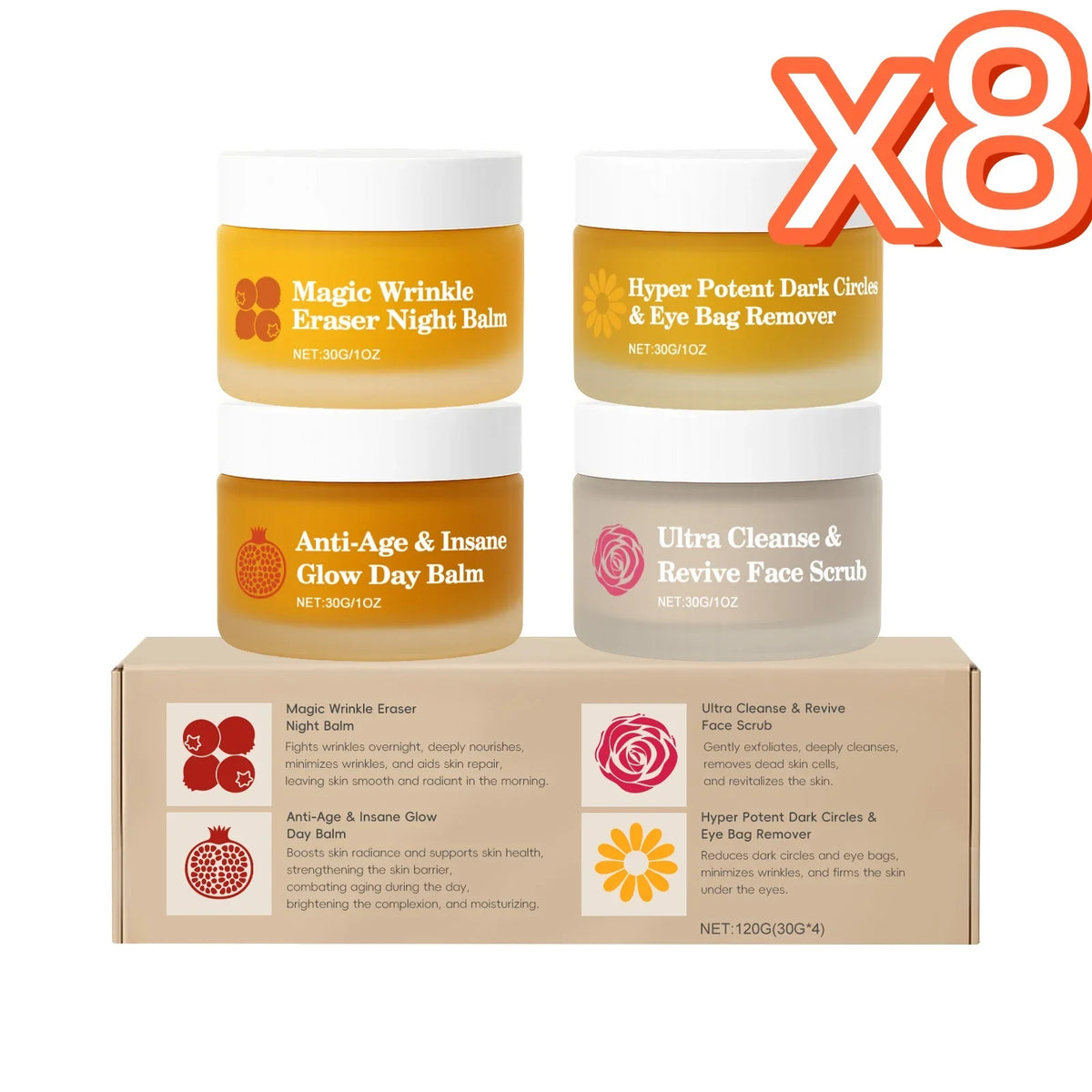 Day & Night Skincare Set – Moisturize, Brighten & Eye Care 4pc