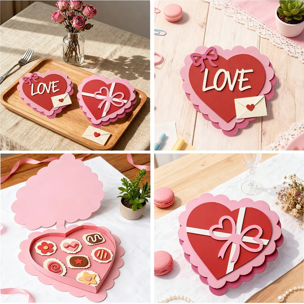 Heart Carbon Steel Cutting Dies – 2pc Scrapbooking Stencil Set