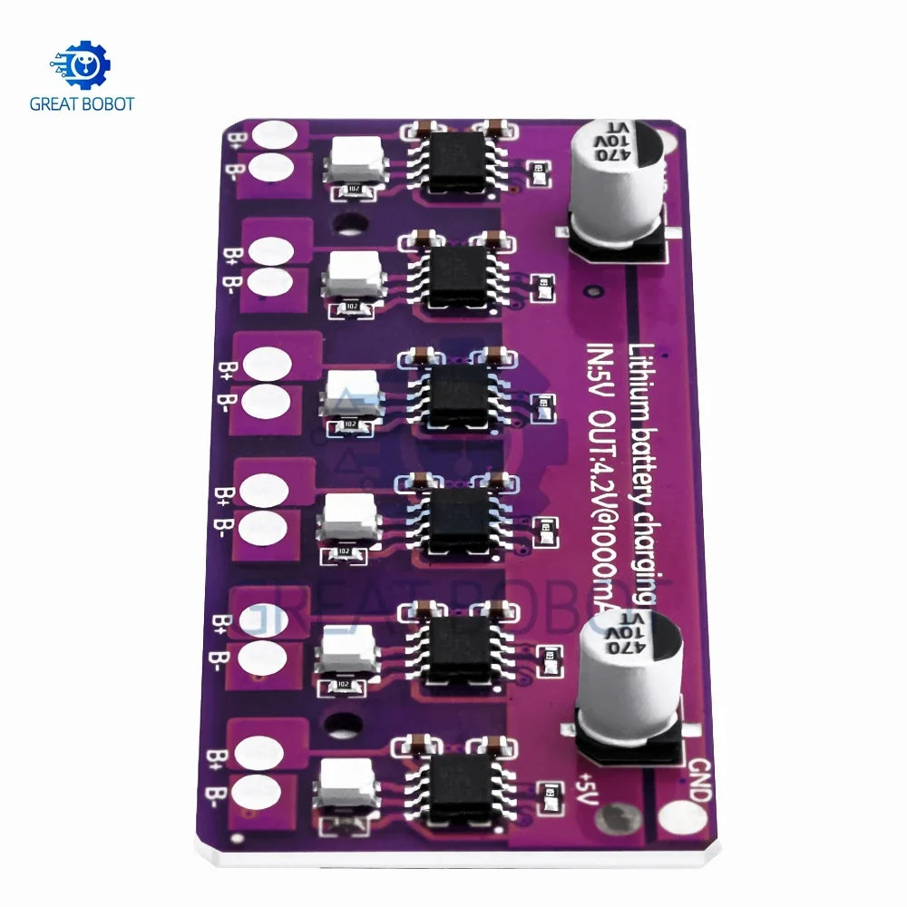 6-Channel 1A Lithium Battery Charging Module – DC 5V PCB Board