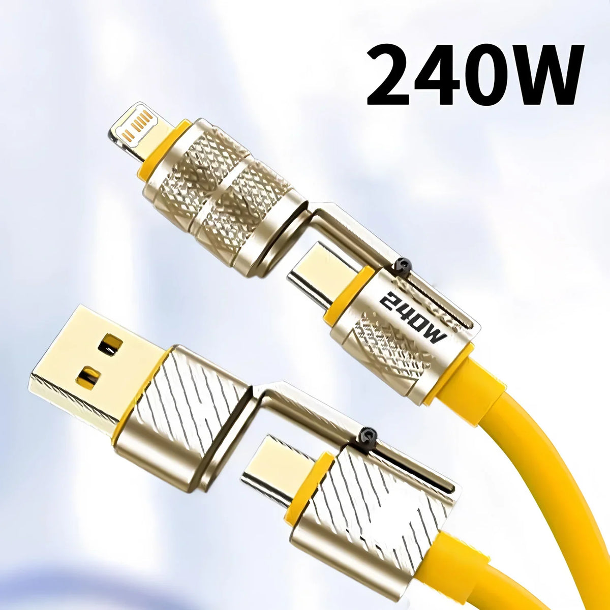 240W 4-in-1 Fast Charging USB-C Cable | Zinc Alloy Type-C