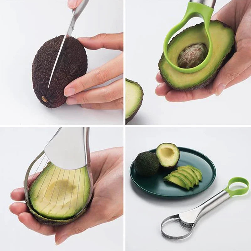 Avocado Slicer 1 Stainless Steel Cutter Peeler Knife Pitaya Kiwi