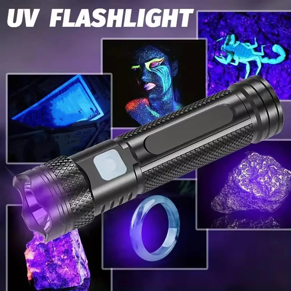 Rechargeable 365nm UV Flashlight – Mini Ultraviolet Torch