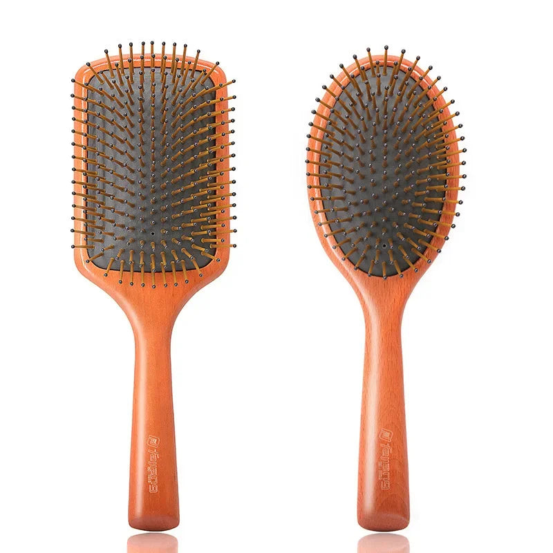 Anti-Static Wooden Air Cushion Hairbrush – Detangle & Style