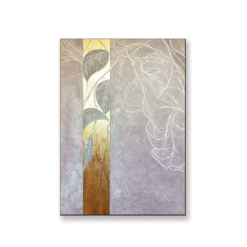 Abstract Hand-Painted Oil Painting on Canvas | Gold Wall Art