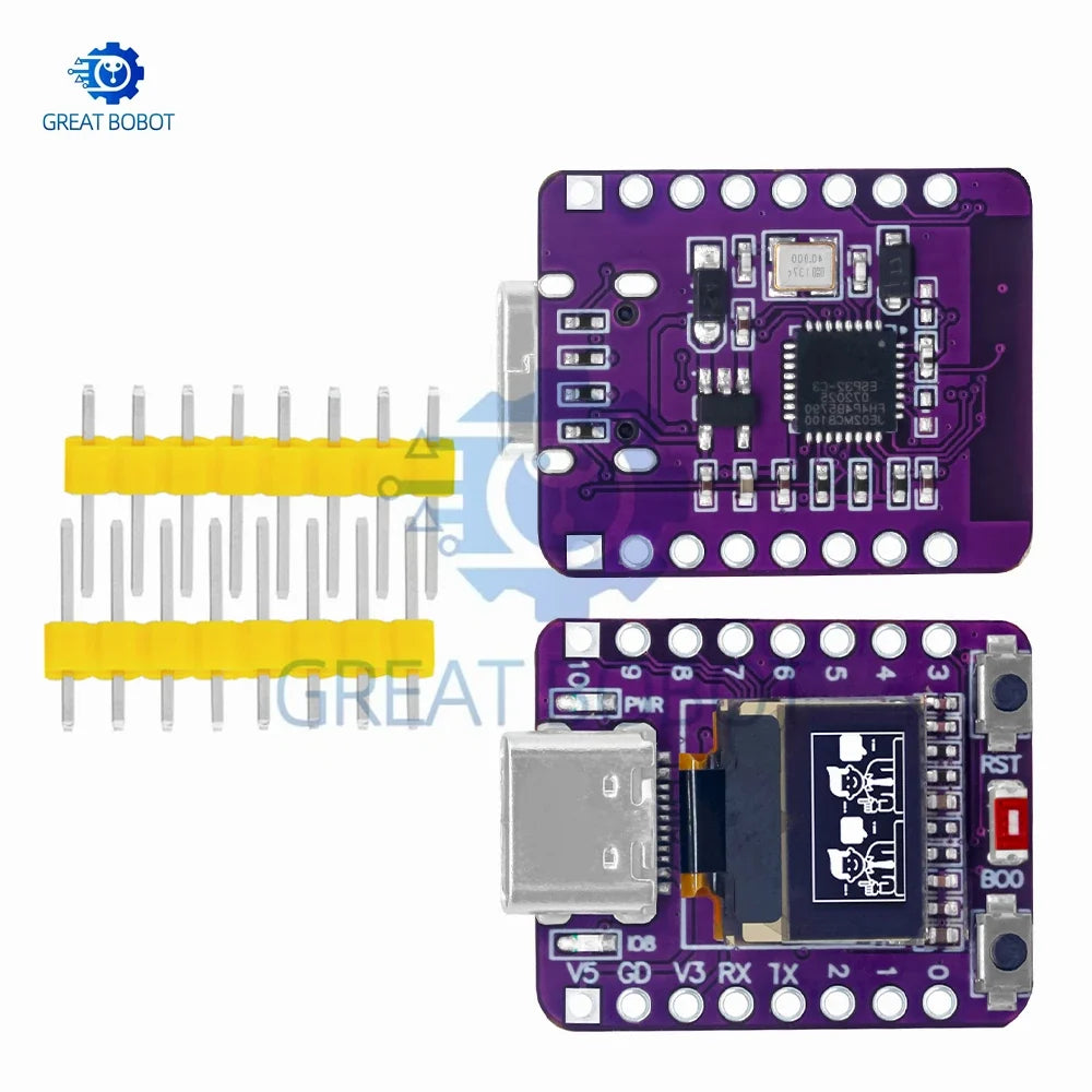 Mini ESP32-C3 Dev Board – Wi-Fi, Bluetooth & OLED Display