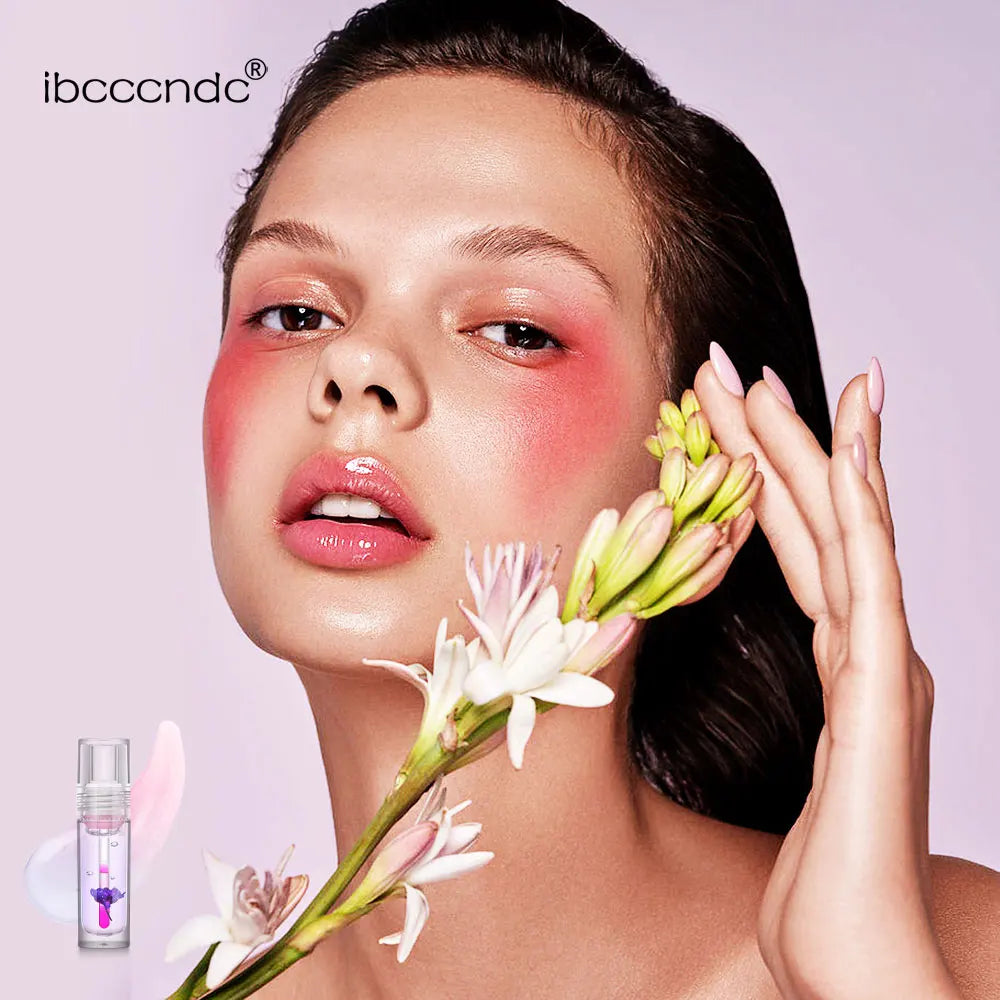 ibcccndc PH Color Changing Flower Lip Oil Gloss 3.8ml