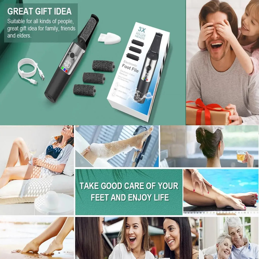 Electric Foot Callus Remover – Rechargeable Portable Foot File Kit