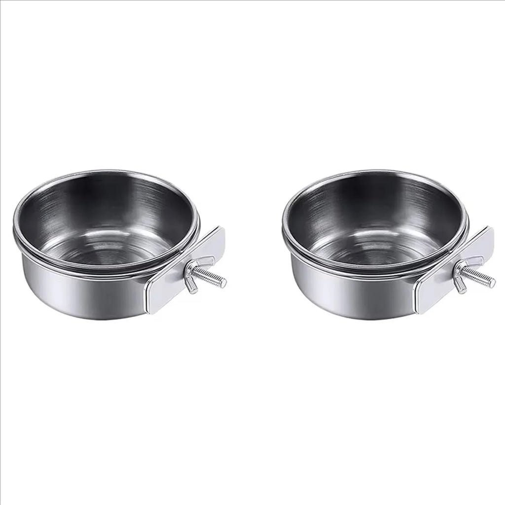 6-Pack Clamp-On Stainless Steel Bird Feeder Bowls & Spoons