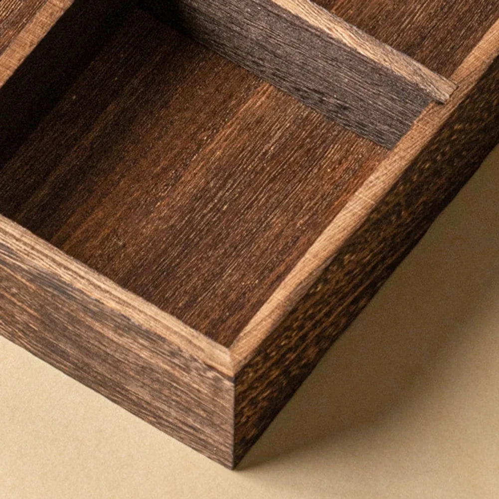 Wood Multi-Compartment Serving Tray | Retro Snack & Nut Platter