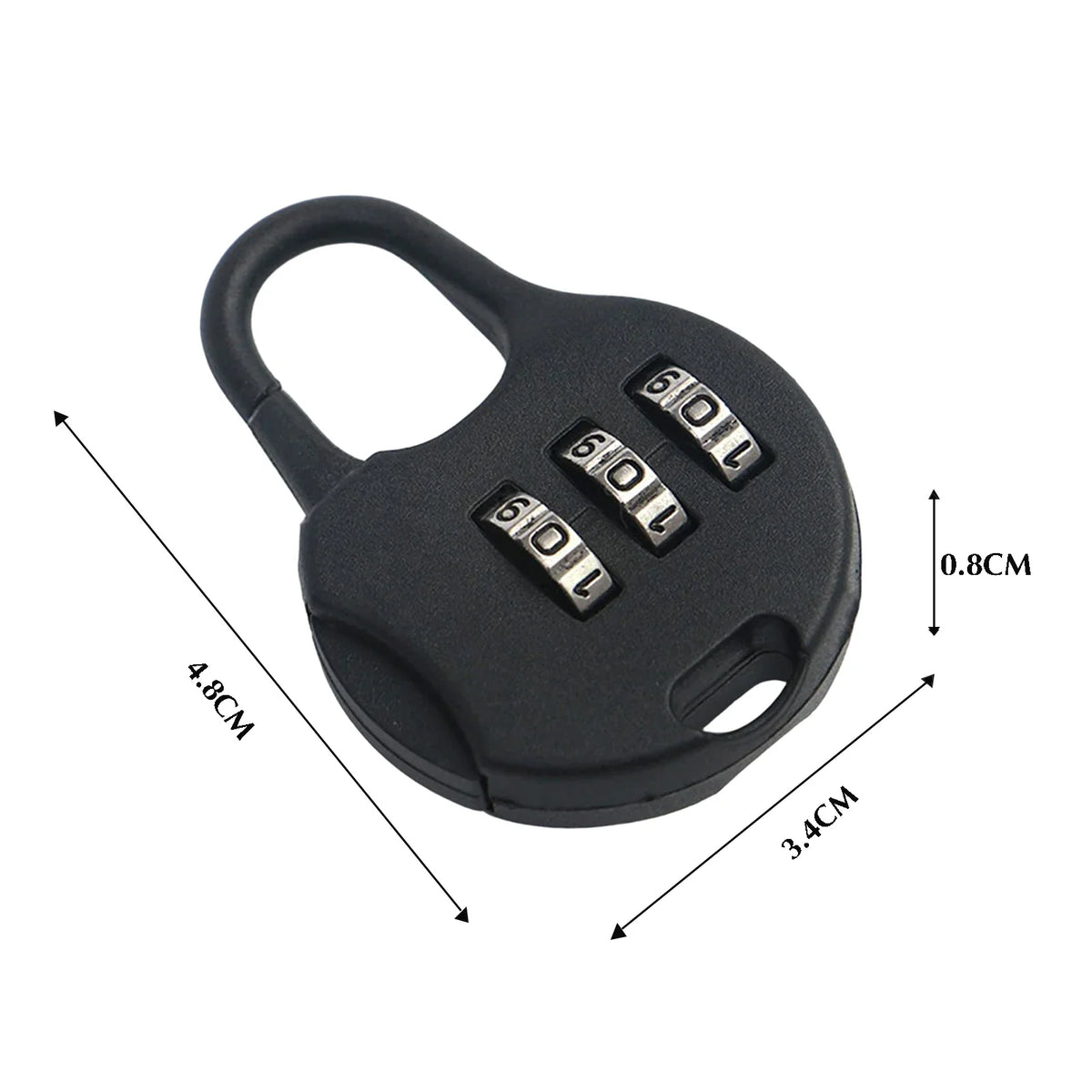 3-Digit Combination Padlock – Keyless Lock for Luggage & Lockers