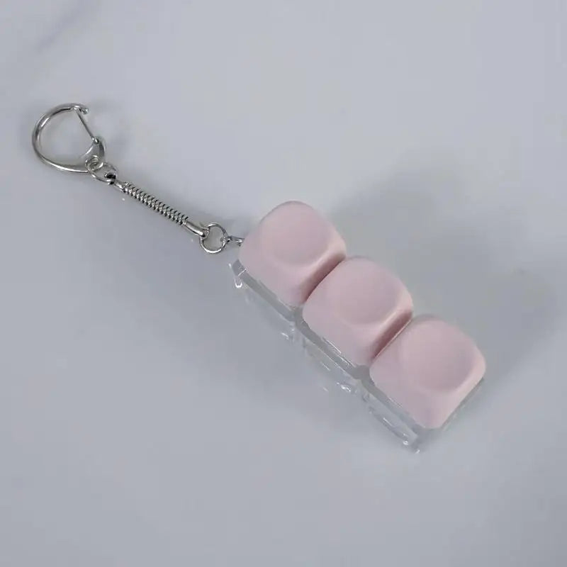 LED Keycap Keychain | 4-Key Macaron DIY Fidget Toy