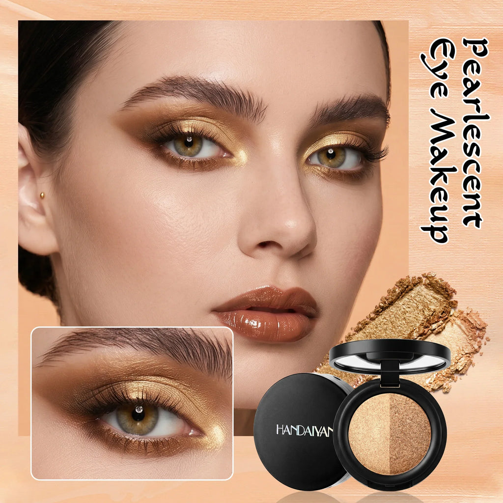 Shimmer Duo Eyeshadow Palette – Pearlescent Glitter 2-Shade Compact