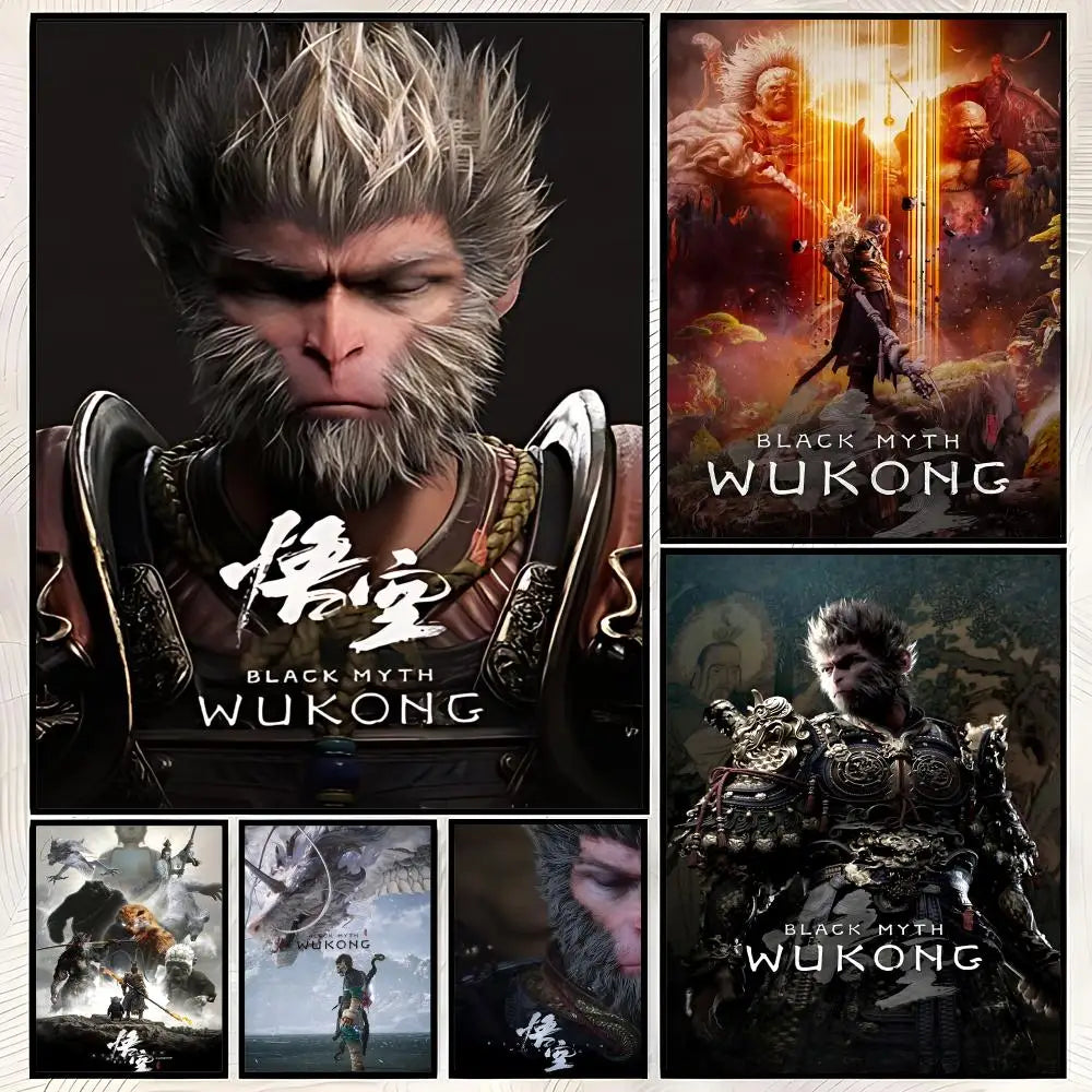 Black Myth Wukong Self-Stick HD Wall Poster – Waterproof Art