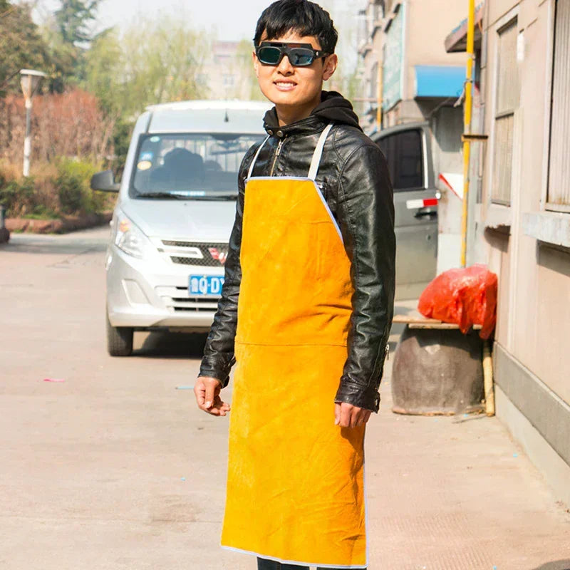 Washable Wear-resistant Heat Insulation Cowhide Leather Welding Apron