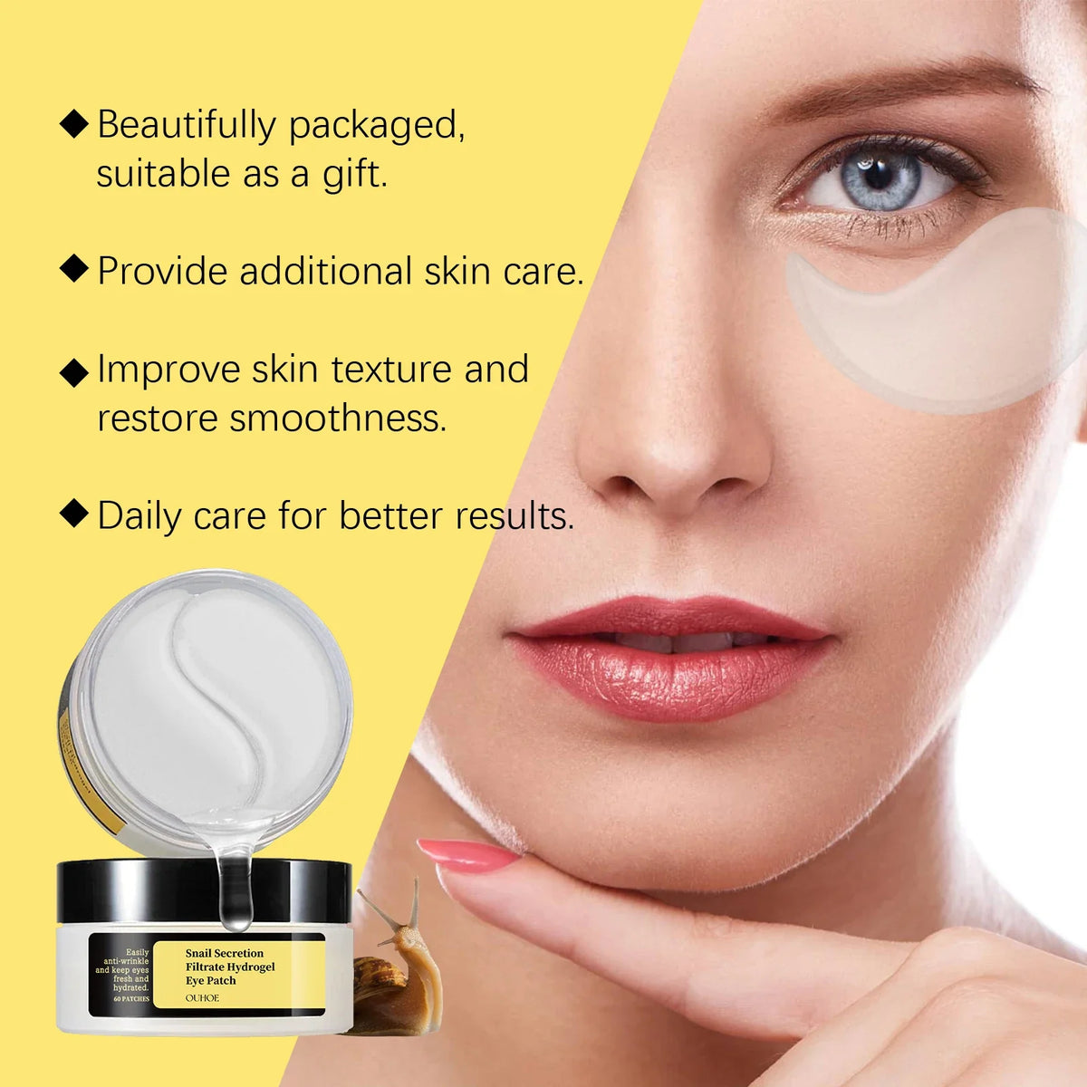 Snail Eye Patches – Dark Circles, Puffiness & Fine Lines