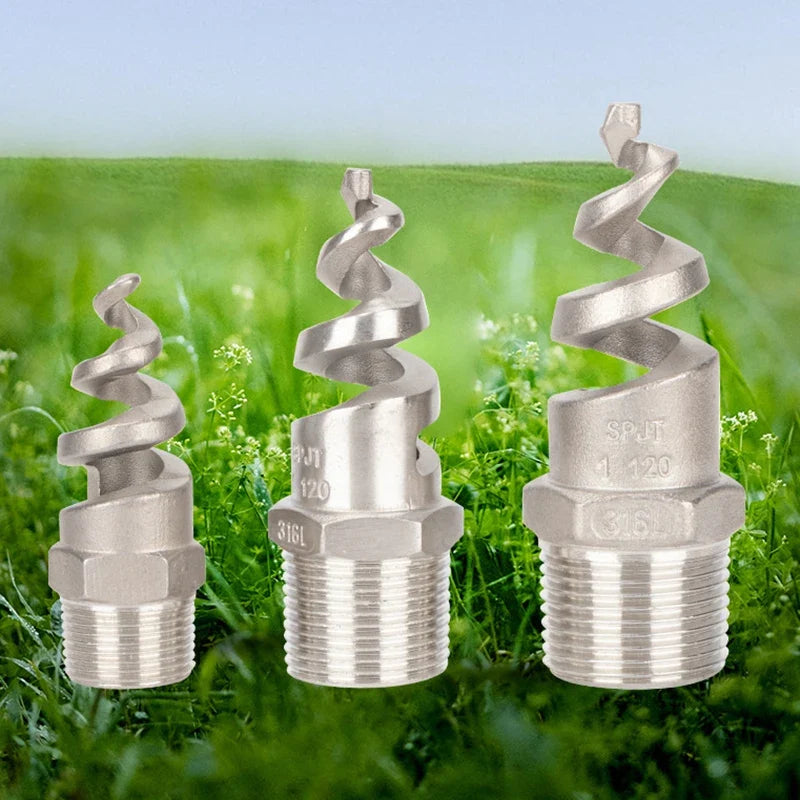 Spiral Cone Spray Nozzle 1/2" 3/4" 1" Stainless Steel Wide Angle