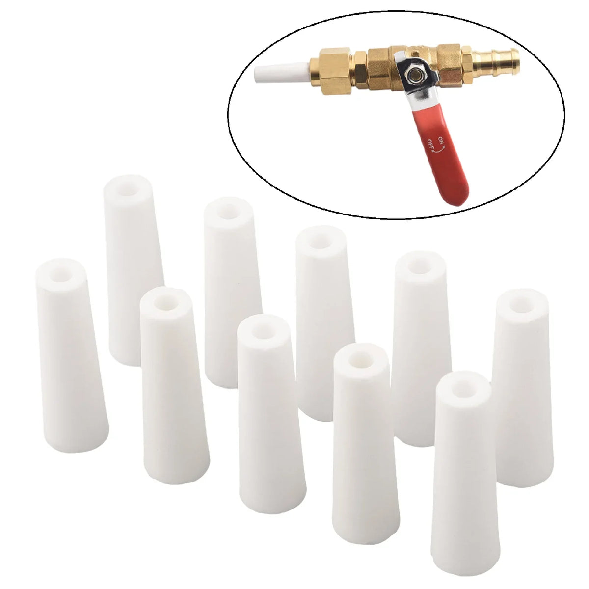 10-Pack 3.2mm Sandblaster Nozzles | Valve-Type Blasting Gun