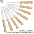 Premium Steak Knife Set – Serrated Steel & Wood Handle | 4/6/8pc