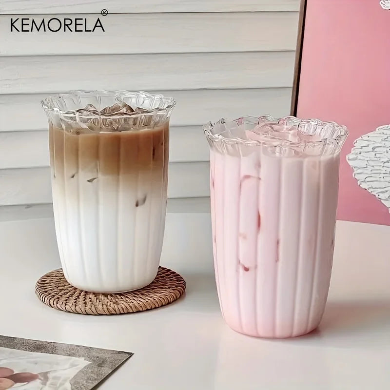 KEMORELA Vertical Stripe Glass Set – 4/6 Pc Cocktail Cups