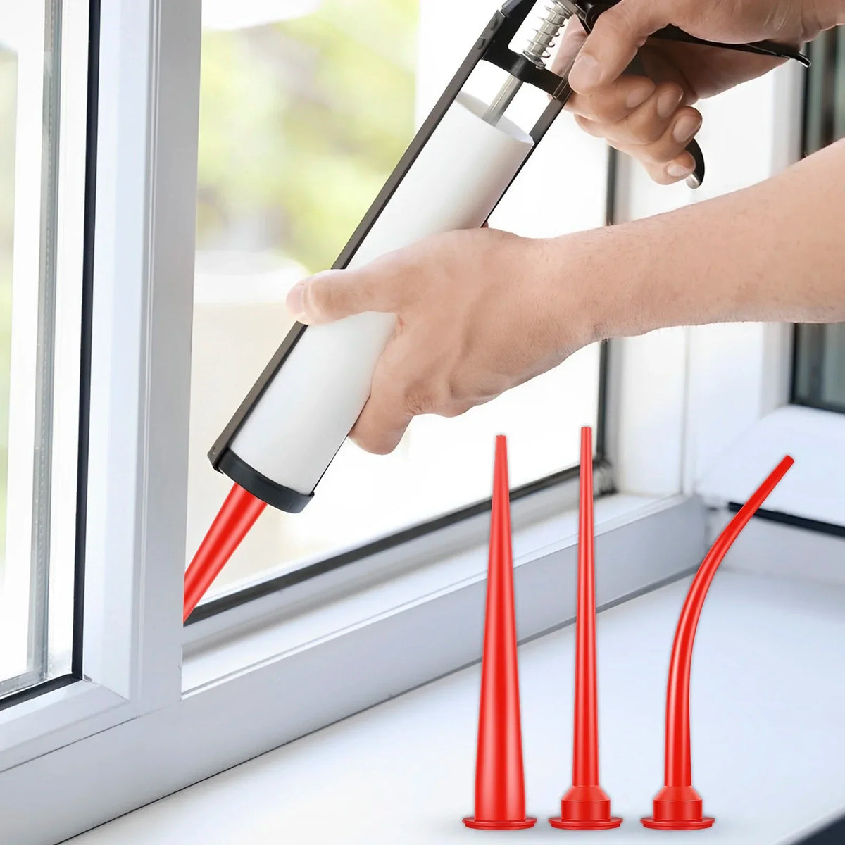 Caulking Nozzle Plastic Caulk Applicator Sausage Extension Tool