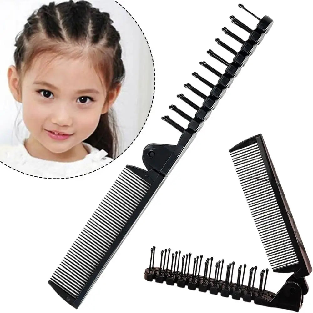 Portable Folding Hair Comb – Dual-Sided Travel Comb for Kids