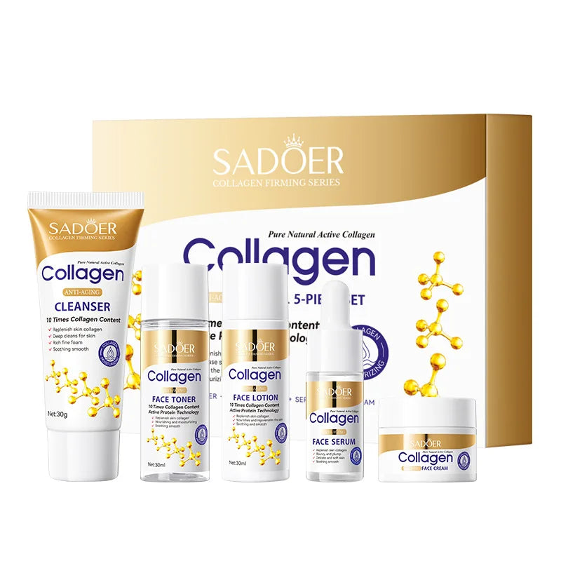 SADOER Collagen 5-Piece Skin Care Set – Hydrate & Brighten