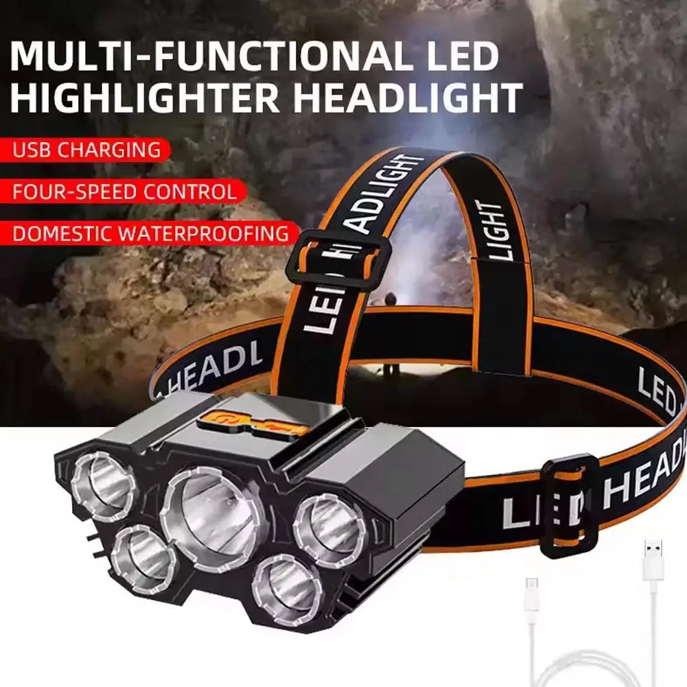 USB Rechargeable LED Headlamp | 800 Lumens, 4 Modes