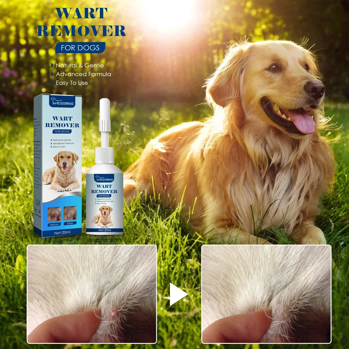 YEGBONG Pet Wart Remover – Dog & Cat Skin Tag Liquid 20ml