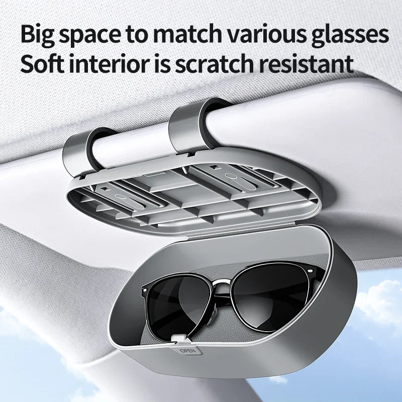 Car Sun Visor Glasses Holder – Clip-On Eyeglass Case