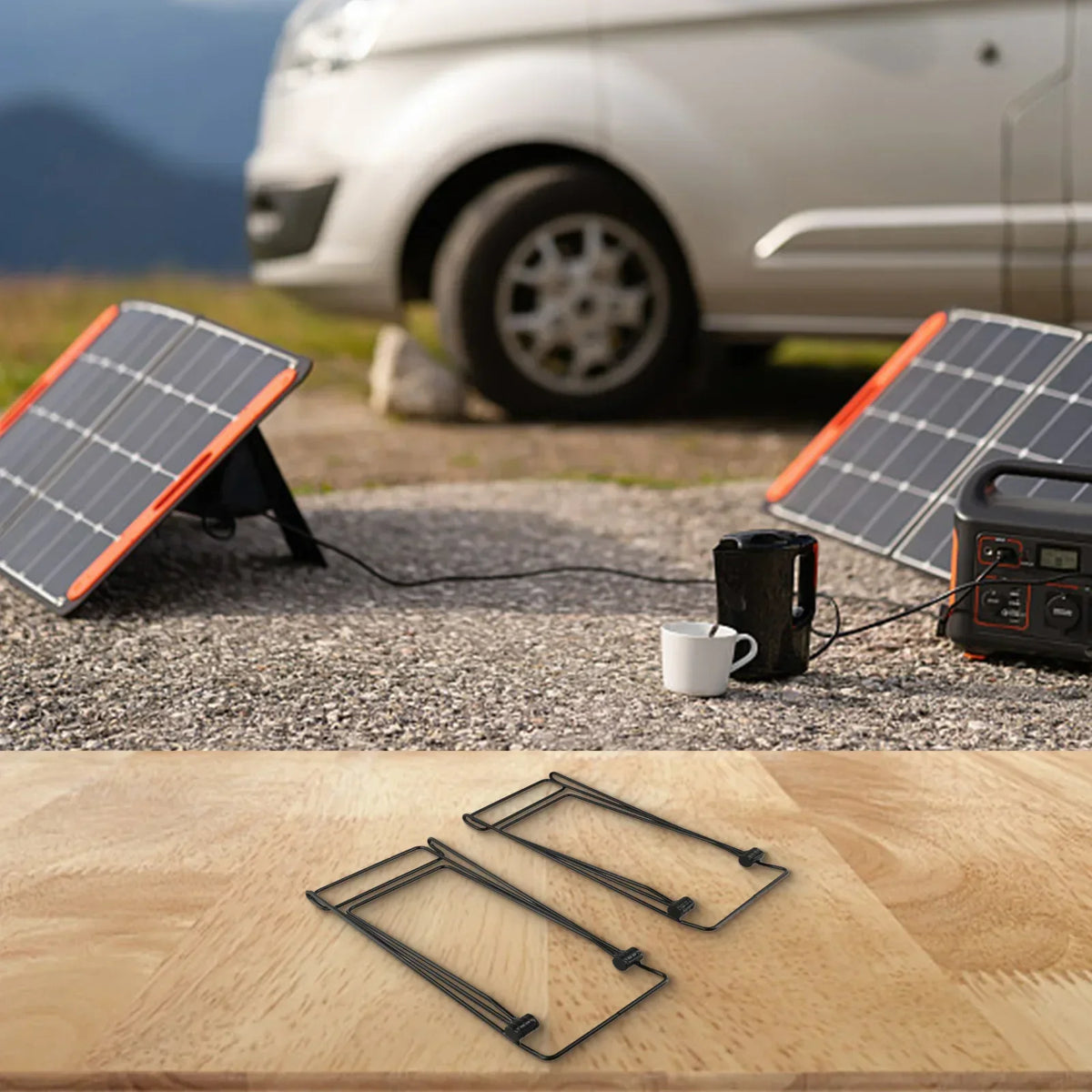 Foldable Solar Panel Bracket Stand | High-Carbon Steel 36×16cm