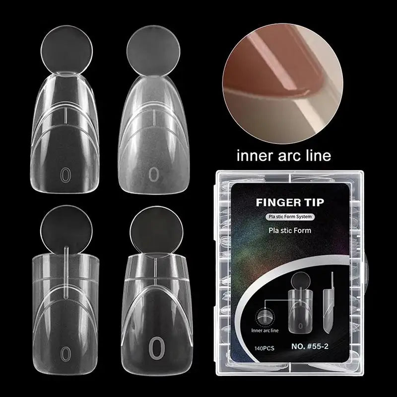 140 Pcs Reusable Dual Nail Forms – 14 Sizes Oval & Square