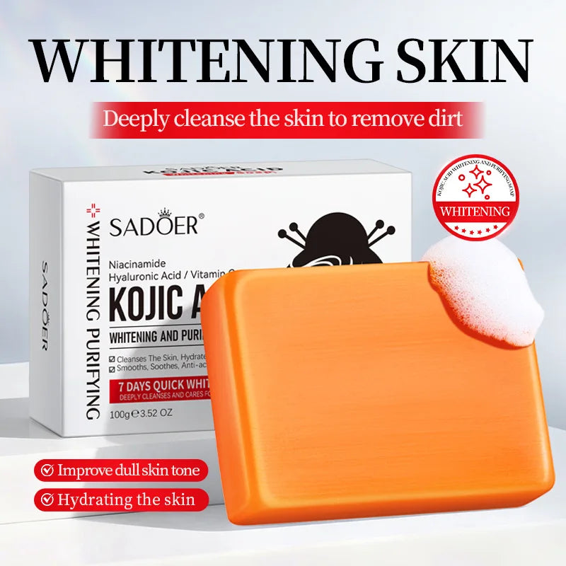 SADOER Kojic Acid Soap – Niacinamide & Hyaluronic Acid Bar
