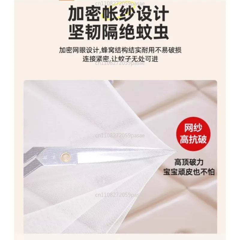 Pop-Up Canopy Bed Tent with Mosquito Net & Curtains for Crib