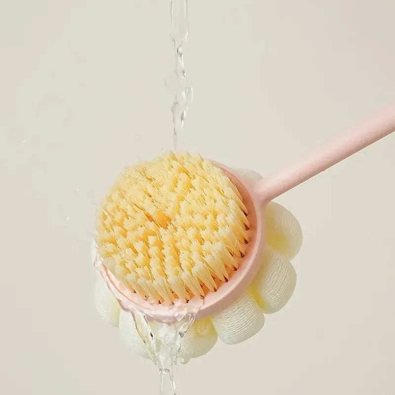 Double-Sided Silicone Body Brush | Long Handle Back Scrubber