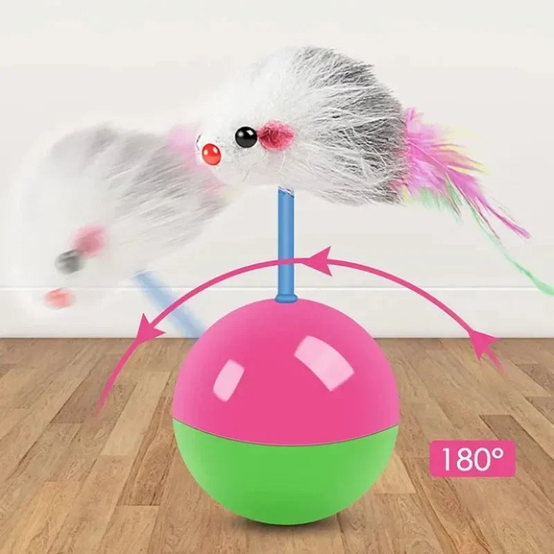 Cat Toy Set – Mouse Teaser & No-Tip Interactive Pet Toys
