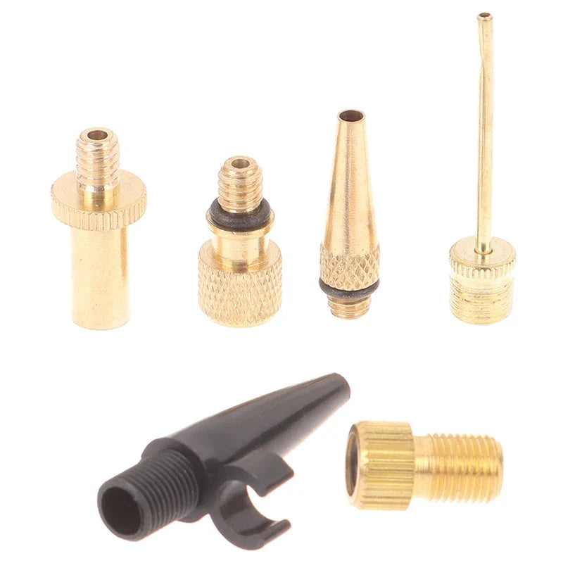 6-Piece Bike Valve Adapter Kit – Presta & Schrader Copper Nozzle