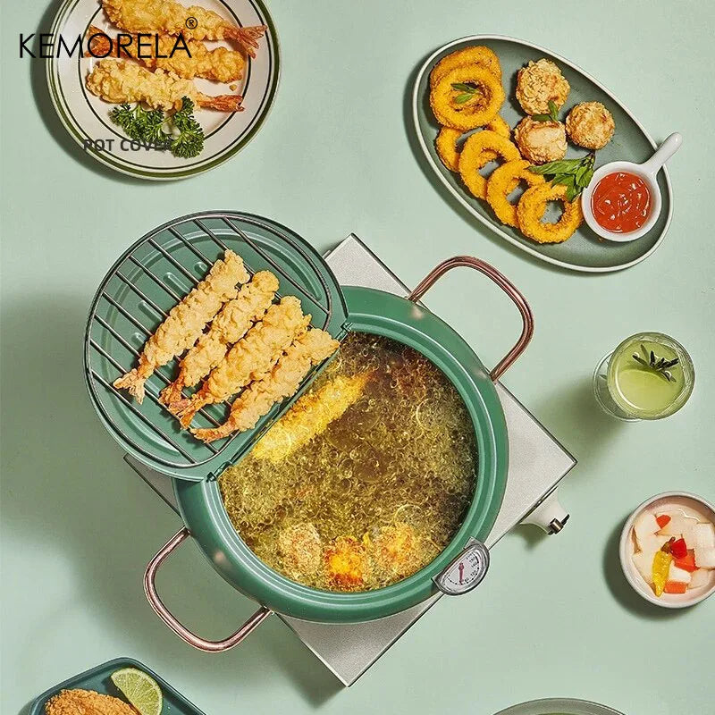 KEMORELA Stainless Steel Deep Fryer Pot with Temperature Display