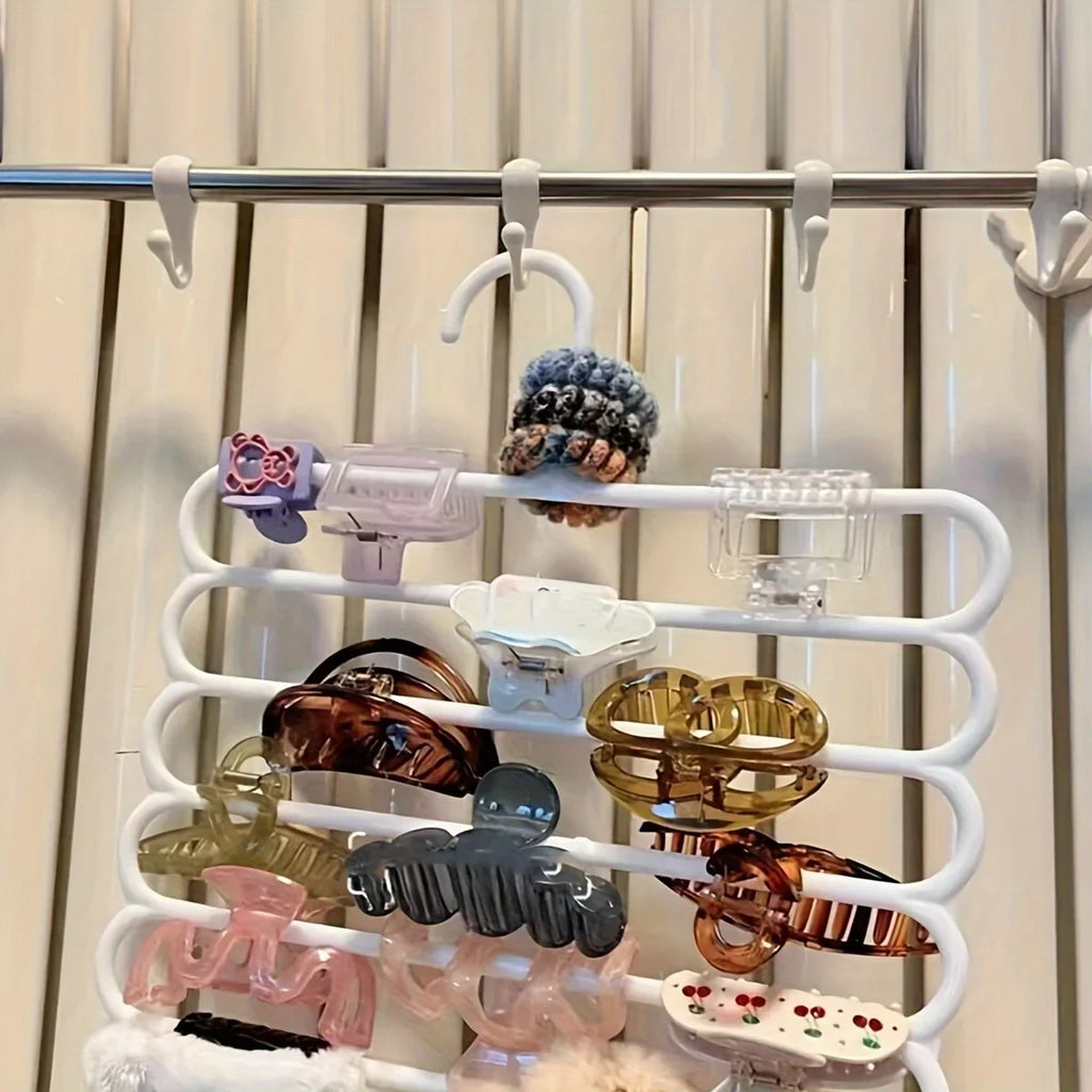 Versatile Wall-mounted Hair Accessory Organizer Large Capacity Clips