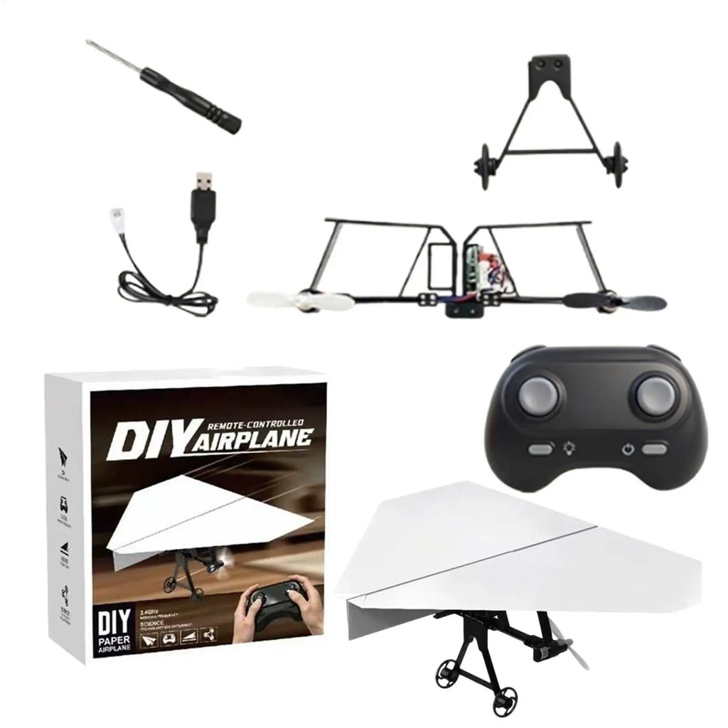 RC Paper Airplane DIY Aircraft Toys Electric Remote Control Plane