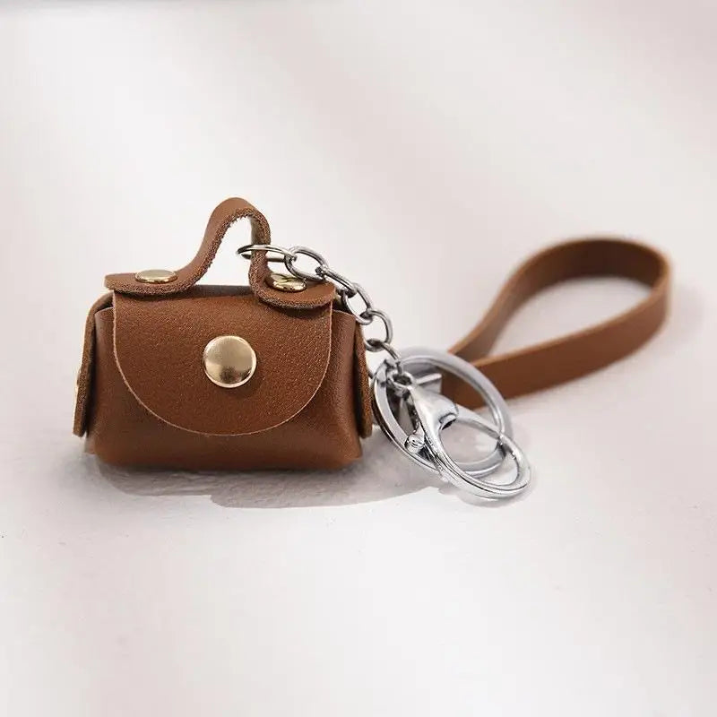 Kawaii Mini Bag Keychain – PU Leather Coin Purse Pendant