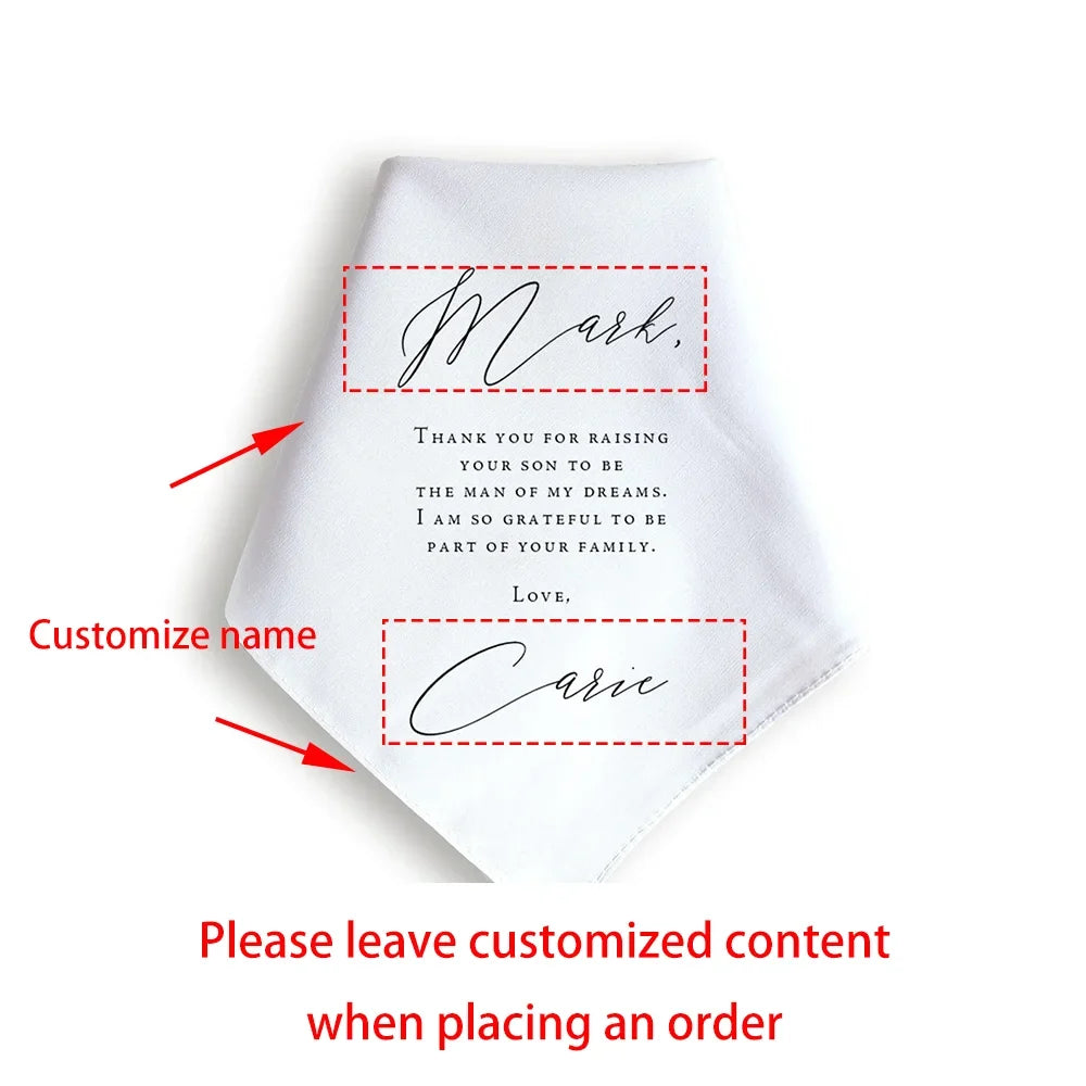 Personalized Father of Groom Handkerchief | Bride Wedding Gift