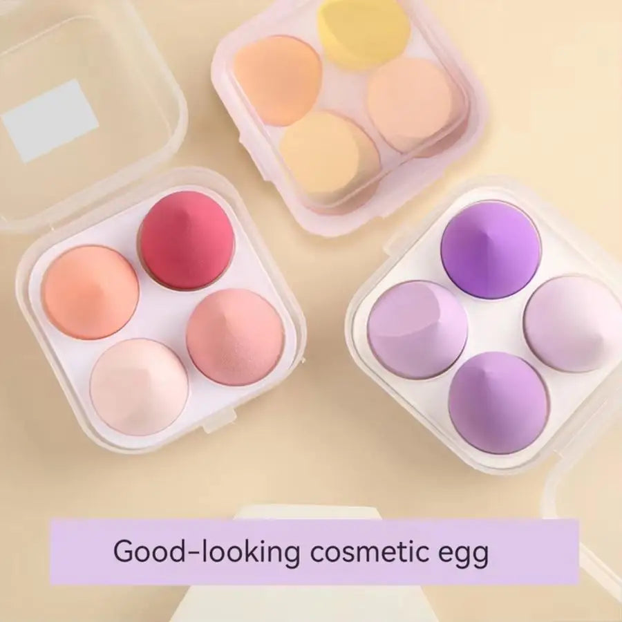 4-Piece Makeup Sponge Beauty Egg Set with Storage Case