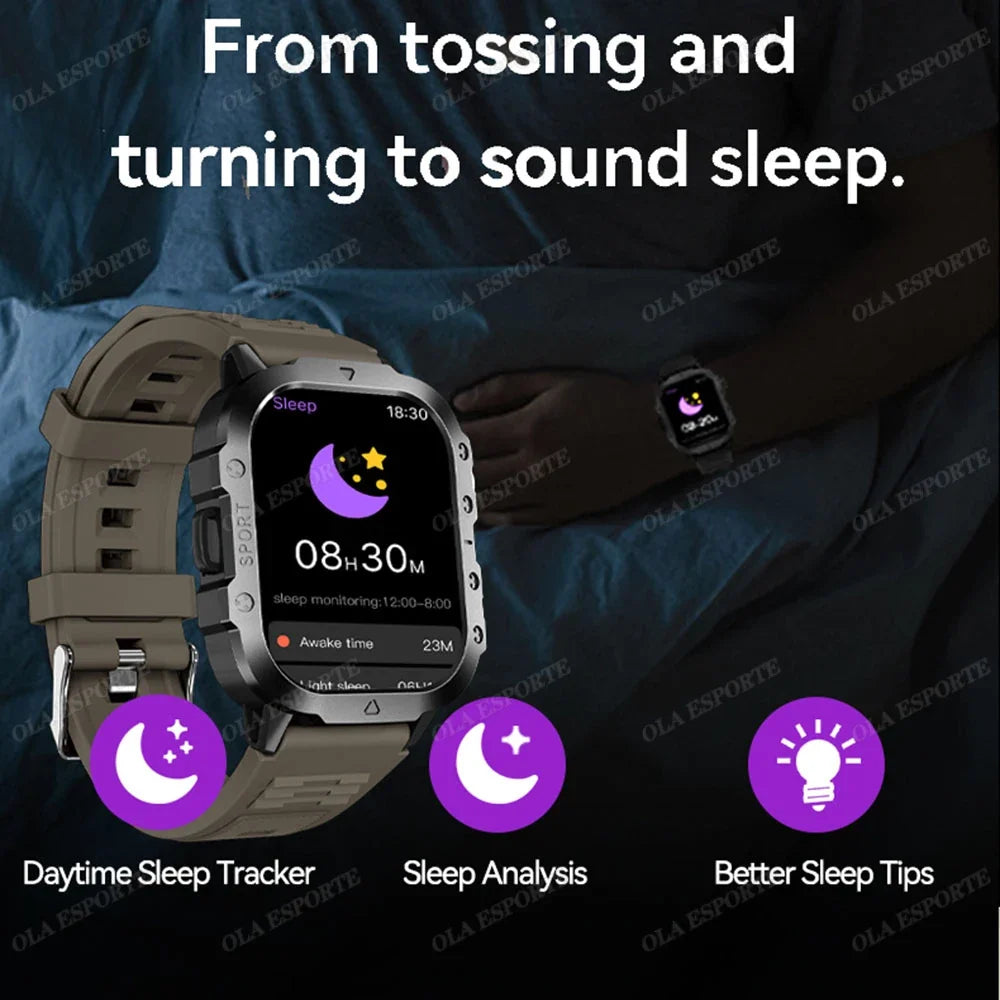 2026 Men Smart Watch HD Bluetooth Call Sleep Heart Rate Health