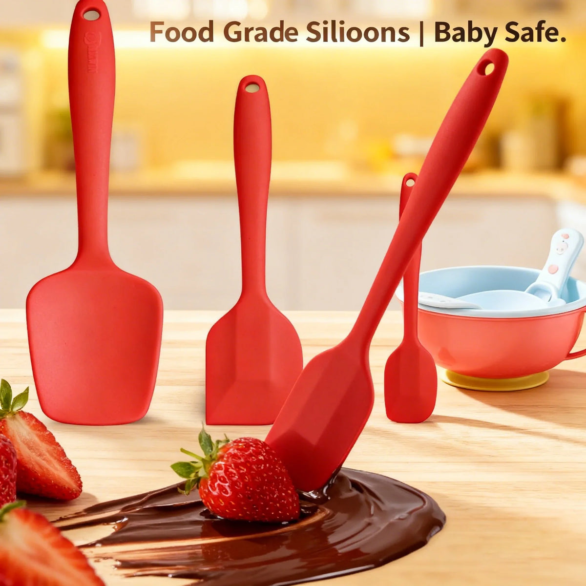 3-Piece Silicone Baking Set – Butter Scoop, Spatula & Scraper
